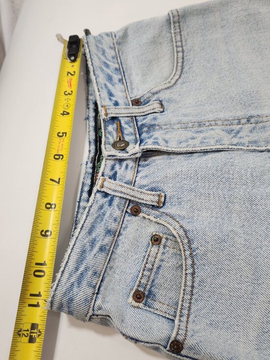Vintage Buffalo Jeans 100% Cotton Light Wash 90s Distressed Denim Size 27 - Picture 13 of 15